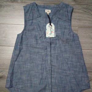 NWT Hatley Chambray button-up sleeveless shirt